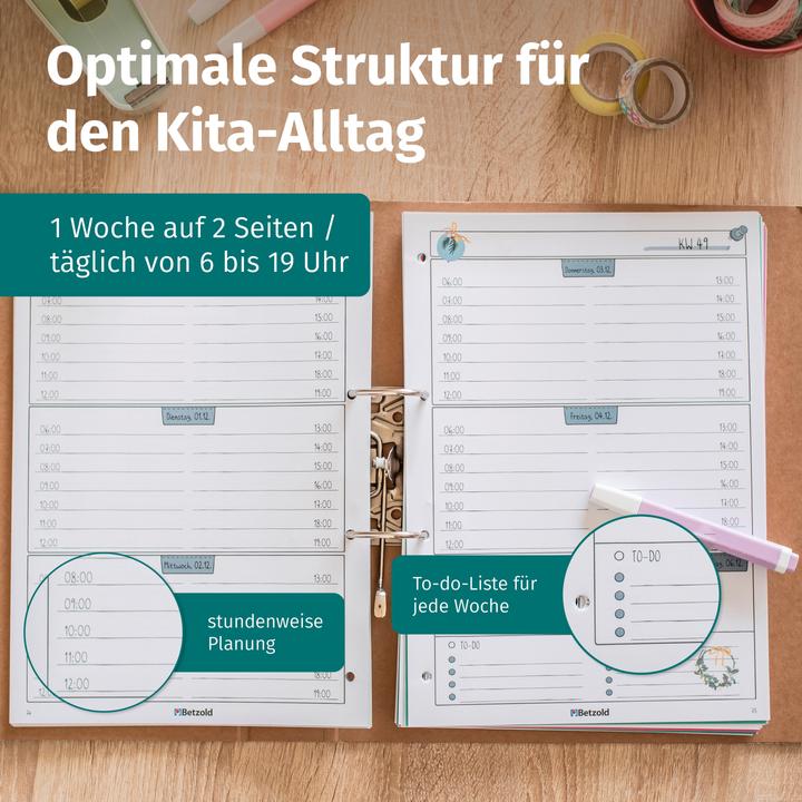 Produktbild Betzold Kita-Planer, Loseblattsammlung DIN A4 (A4, 1 Woche / 2 Seiten)