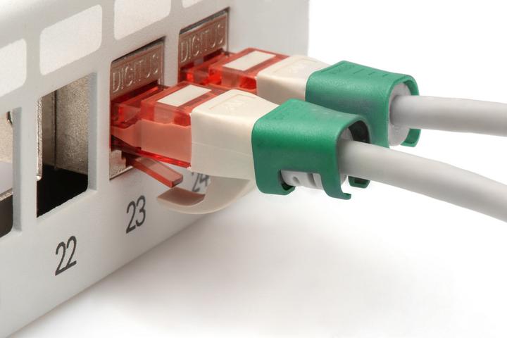 Produktbild Digitus Farbclips für RJ45-Kabel Farbe Grün, 100 Stück Packung