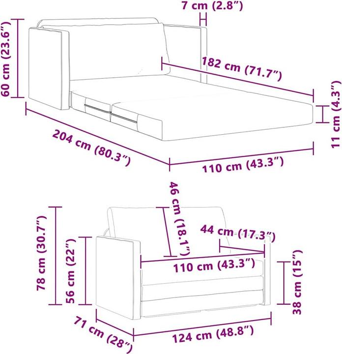 Produktbild vidaXL Moderner Schlafsofa
