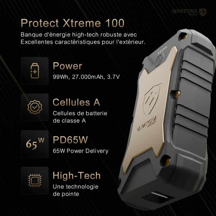 Actual product image Patona Protect Powerbank 27000mAh PD65W (27000 mAh, 18 W, 99.90 Wh)
