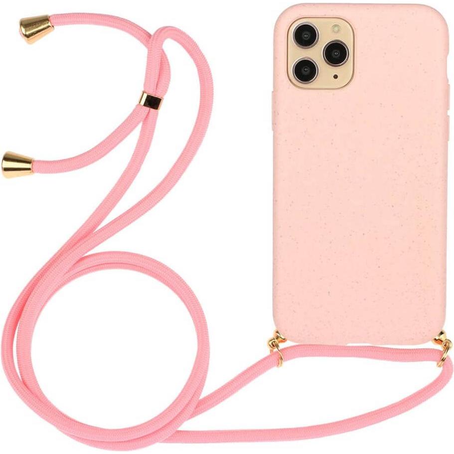 Cover-Discount iPhone 15 Pro - Eco-Friendly Hülle mit Kette rosa (Apple iPhone 15 Pro), Smartphone Hülle, Rosa