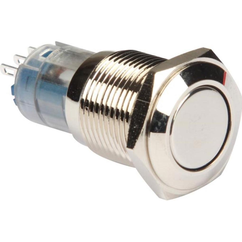 Velleman Round Metal Push Button Spdt 1No 1Nc, Taster + Schalter, Silber