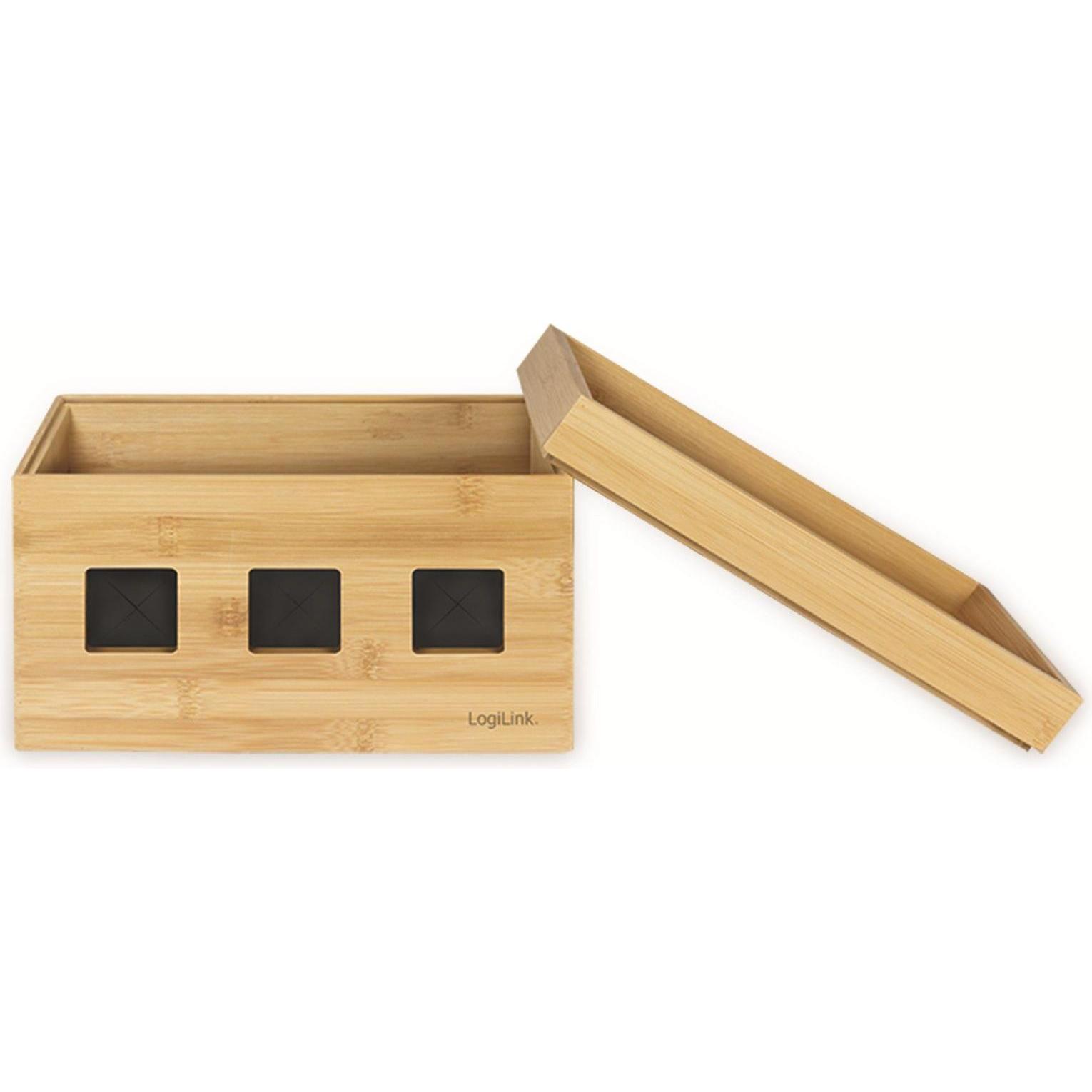 Thumbnail - LogiLink, Kabelbox, KAB0076 Kabelbox 255x140x165 mm Bambus