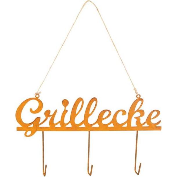 MICA Living, Deko Objekt, Dekohänger - Grillecke - aus Metall - ca. 30 x 2,5 x 16 cm