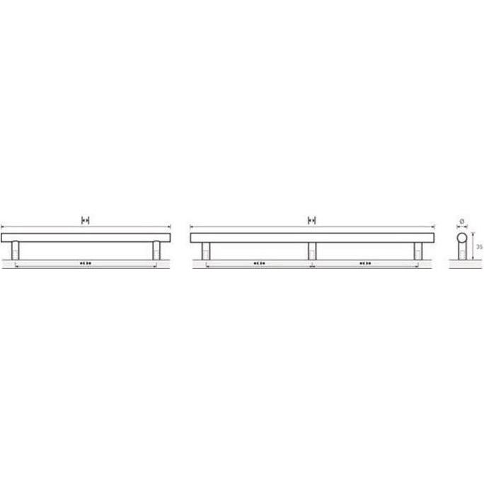 Thumbnail - Hettich, Möbelgriff, Möbelgriff Salvia Edelstahl gebürstet 384 mm Ø 10 mm