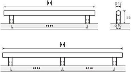 Productafbeelding Hettich Meubelgreep Hale staal roestvrij staal look geborsteld 480 mm Ø 12 mm