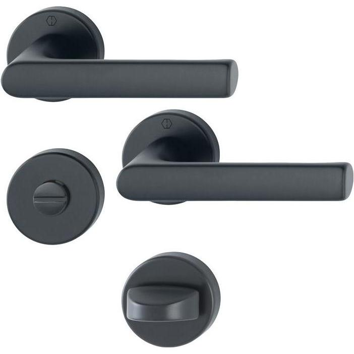 Hoppe, Türgriff + Fenstergriff, Rosettengarnitur Hamburg 1700 / 42KB/42KBS Aluminium F9714M rund SK/OL DIN links / recht...