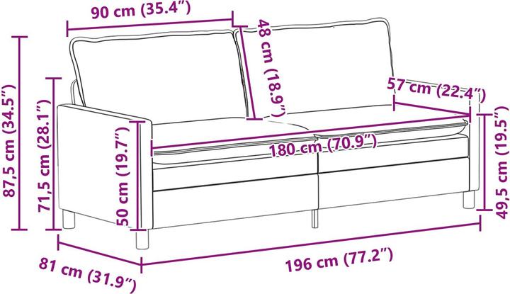 Produktbild vidaXL Modernes Sofa (2-Sitzer)