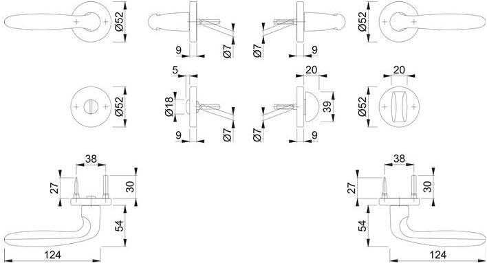 Actual product image Hoppe Rosette fitting F1 (Door handle)