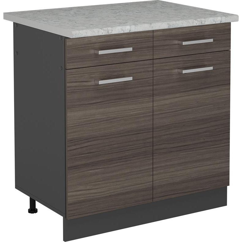 Vicco, Regal, Küchenunterschrank R-Line, Edelgrau/Anthrazit, 80 cm AP Marmor