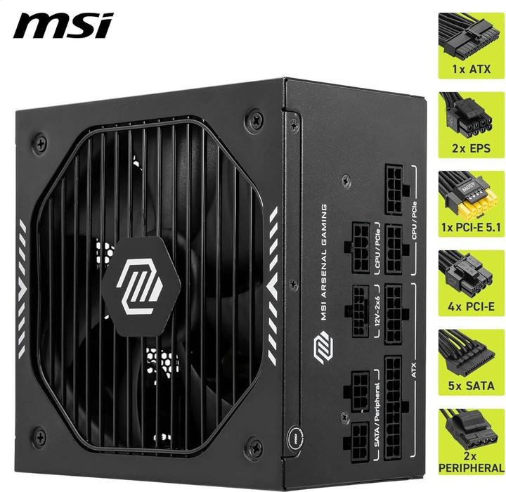 Produktbild MSI Netzteil MAG A750GLS PCIE5 750Watt (750 W)