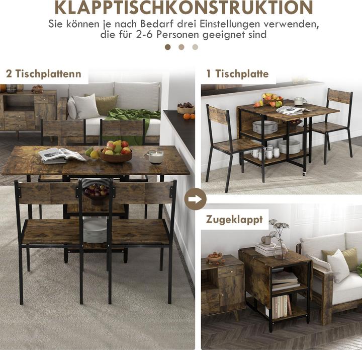 Produktbild Homcom Klappesszimmertisch (140 x 80 x 75 cm)