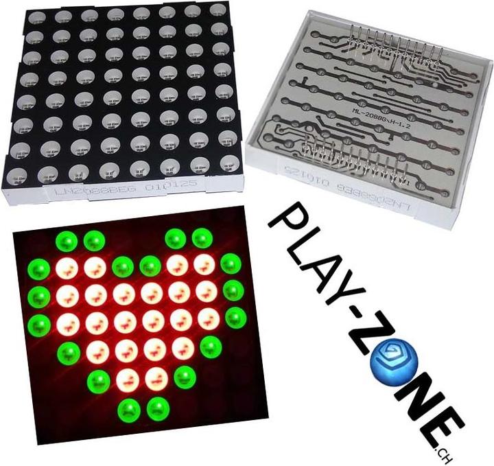Actual product image OEM Ultra Bright LED Matrix 8x8 Dual Color (Red/Green) 6cm x 6cm