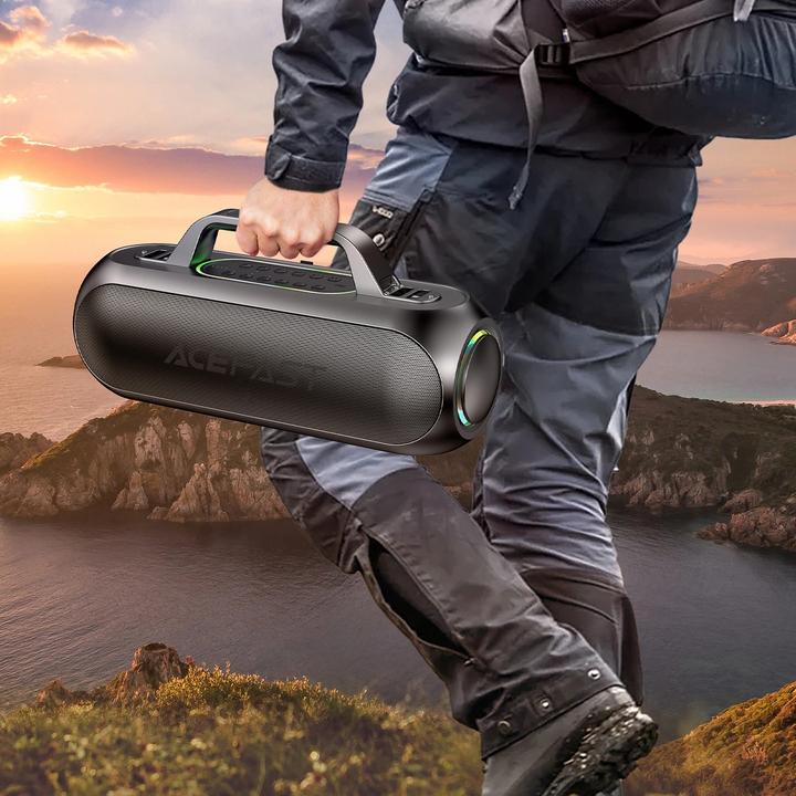 Actual product image Acefast K1 wireless karaoke speaker with 2 microphones - black