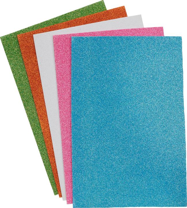 Produktbild VBS Moosgummi "Glitter", 32 x 20 cm, 1,6 mm, 5 Stück