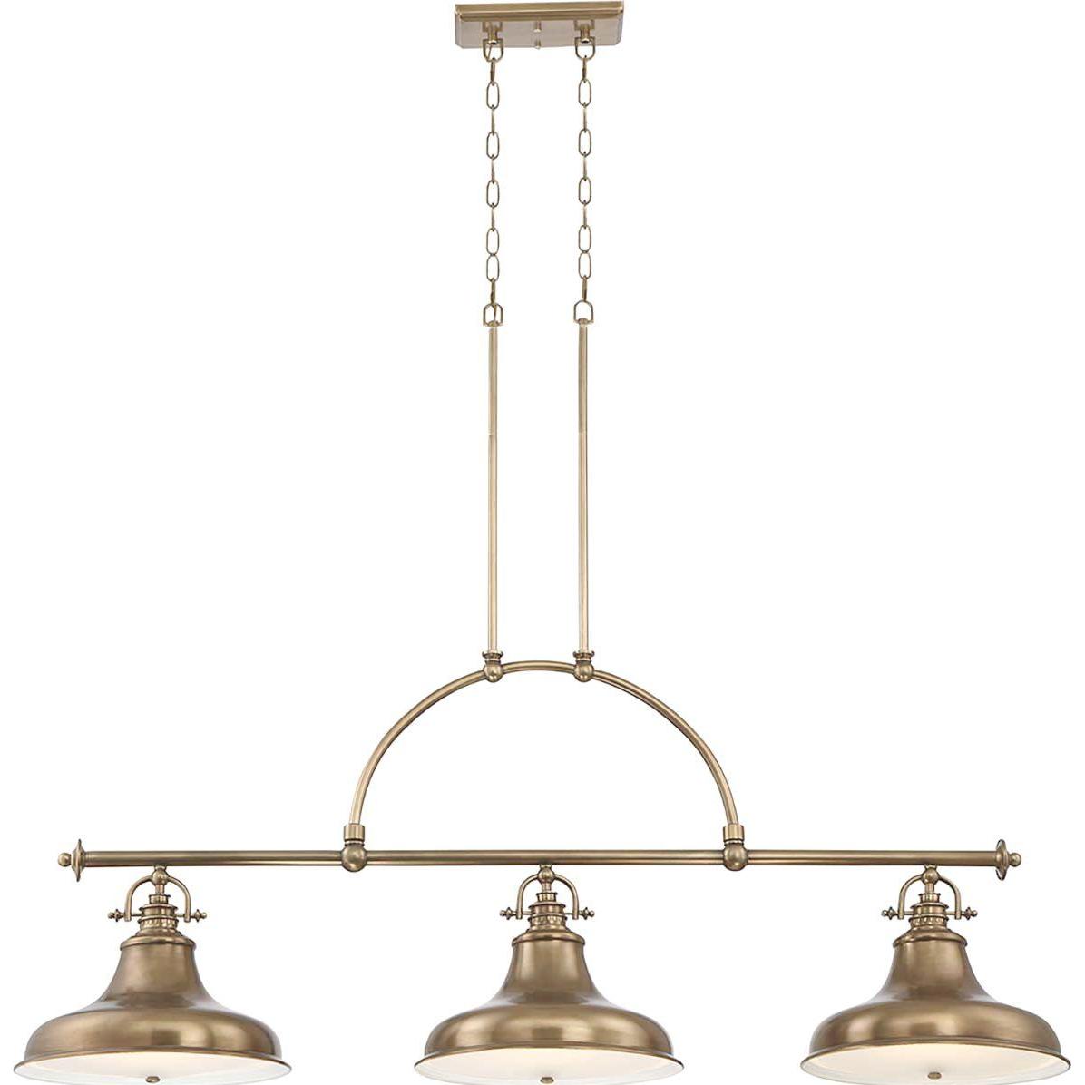 Elstead Lighting Braun Pendelleuchte, Emery Hängeleuchte E27 3-Fach 56Cm Verwittertes Messing (E27)