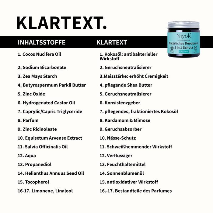 Actual product image Niyok Deodorant cream COOL MINT (Crème, 40 ml)