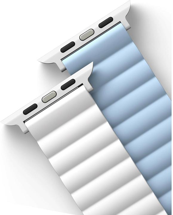 Actual product image Uniq pasek Revix Apple Watch Series 1/2/3/4/5/6/7/8/SE/SE2 38/40/41mm. Reversible Magnetic biały-nie (40 mm, Silicone, Stainless steel)