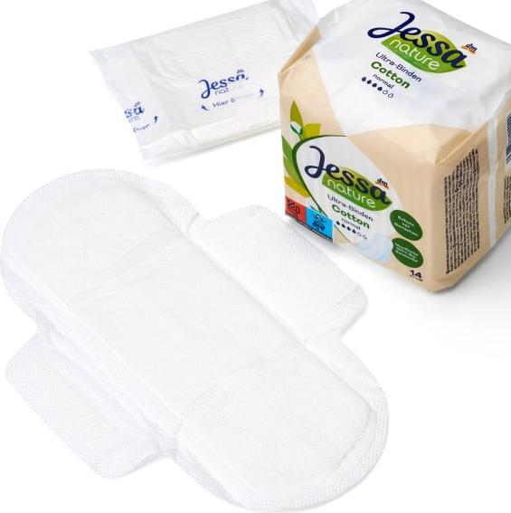 Actual product image dm Jessa Ultra pads Cotton Normal nature (14 x)