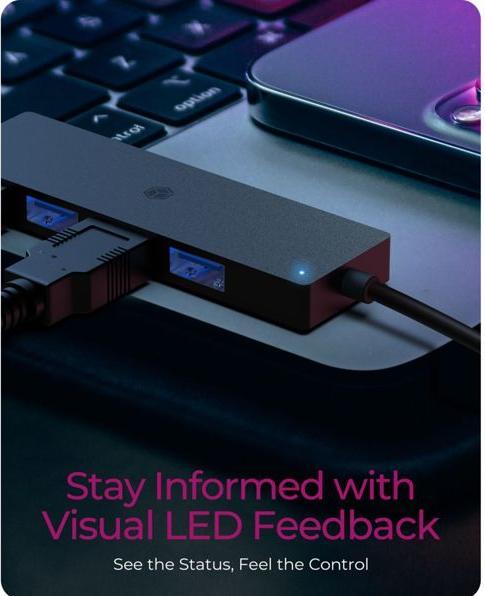 Produktbild Icy Box ICY BOX Kompakte Multiport-Dockingstation, Hochgeschwindigkeit USB-Hub, IB-HUB1424-C3 (USB-C, USB-A, 4 Ports)