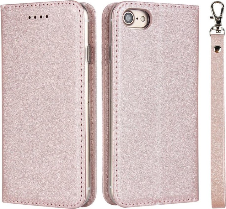 Produktbild Cover-Discount iPhone SE / 8 / 7 - Silk Texture Flip Case rosa (Apple iPhone 7, Apple iPhone 8)