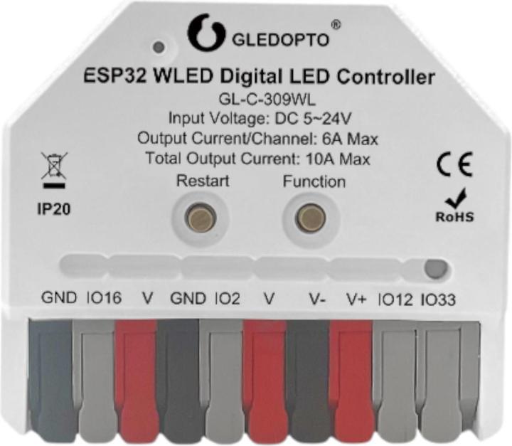 Image du produit Gledopto ESP32 WLED Ultra-Mini Controller 5-24V DC mit MIC GL-C-310WL