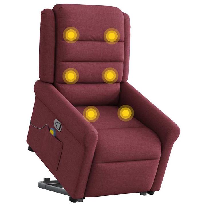 Actual product image VidaXL Massage chair with stand-up aid wine red fabric