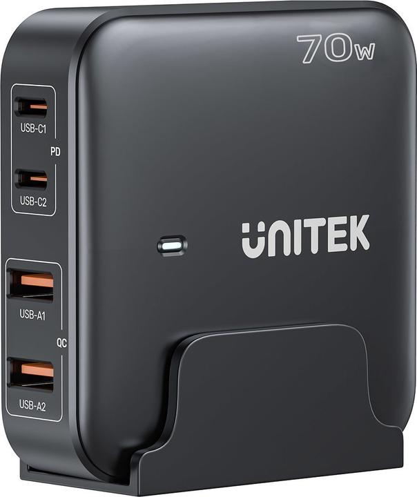Unitek ŁADOWARKA BIURKOWA GAN 70W 2XUSB-A 2XUSB-C (70 W, 4 Ports)