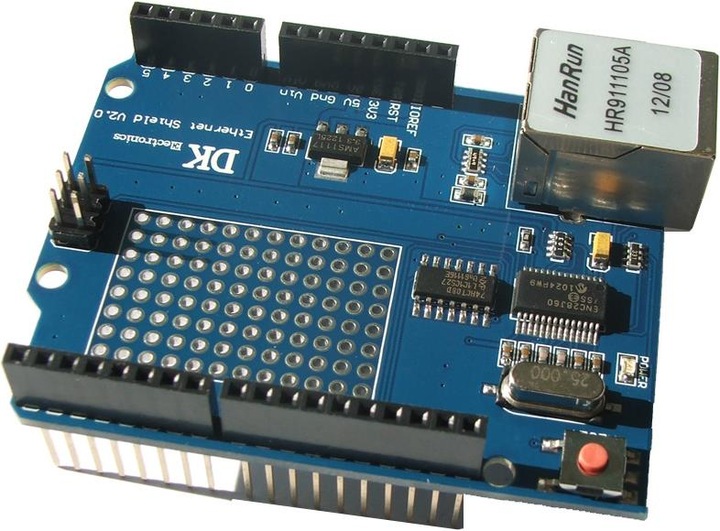 Actual product image Deek-Robot DK ENC28J60 SPI Ethernet Shield for Arduino and comp. (Shield)