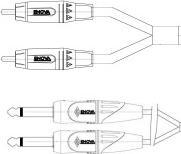 Image du produit Enova Câble jack/cinch 6.35mm RCA, rouge/noir, 1m (1 m)