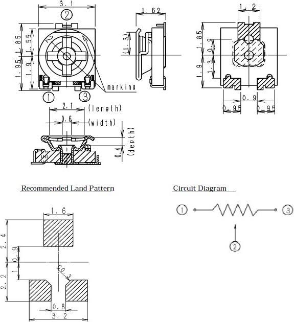Image du produit OEM Set avec 13 potentiomètres rotatifs 6mm de 1 Ohm 1mOhm chacun 2 pcs.