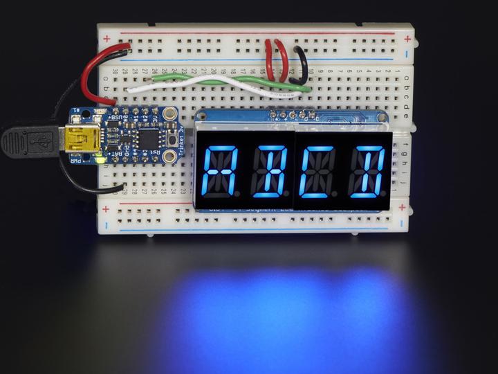 Produktbild Adafruit Alphanumerisches Display Blau 4 Zeichen I2C (Display)