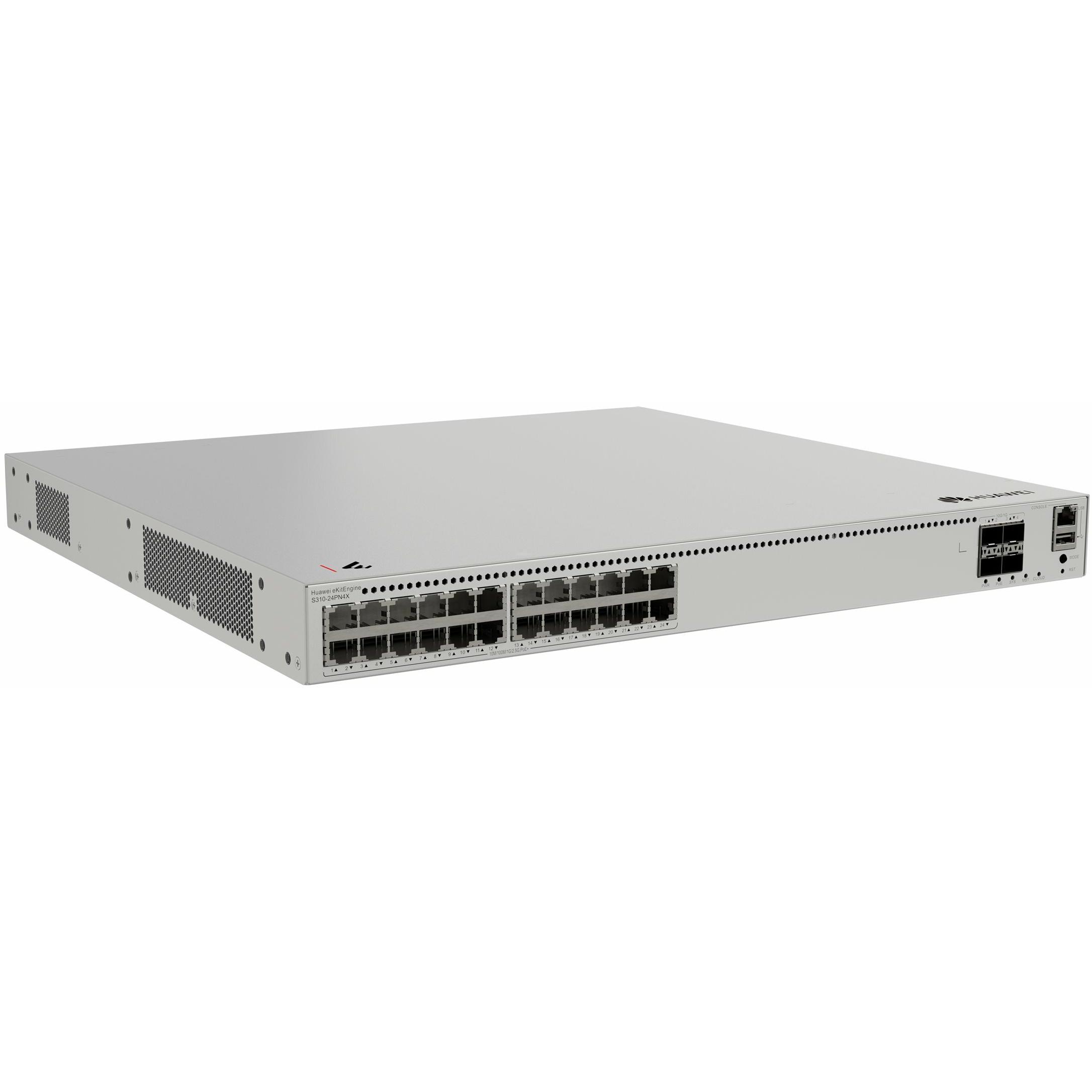Huawei S310-24PN4X 24x10/100/1000/2.5GBASE-T ports 400W PoE+ 4x10GE SFP+ ports built-in AC power eKi