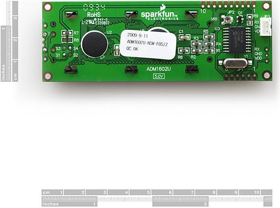 Image du produit SparkFun LCD série 16x2 (blanc sur noir) avec PIC 5V (Écran)