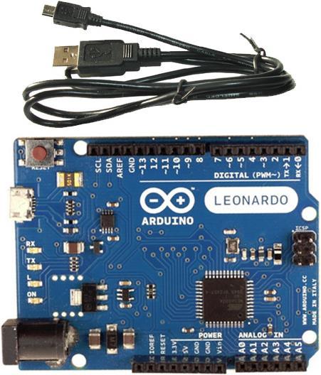 Actual product image Arduino Original Leonardo (ATmega 32U4) with micro USB cable