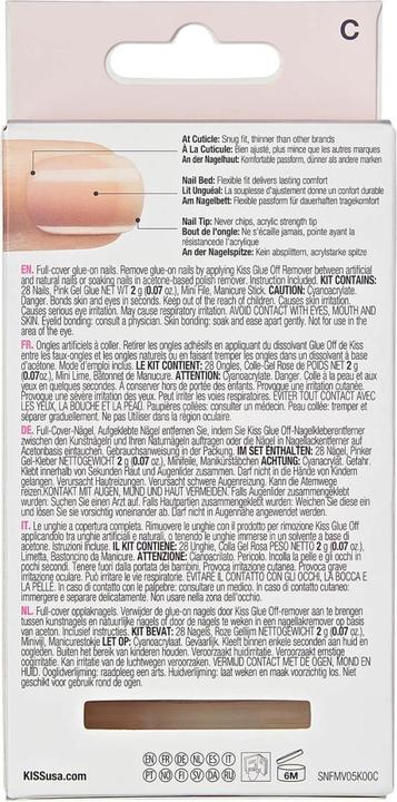 Actual product image KISS Salon Acrylic Nude (Artificial nails, Nude)