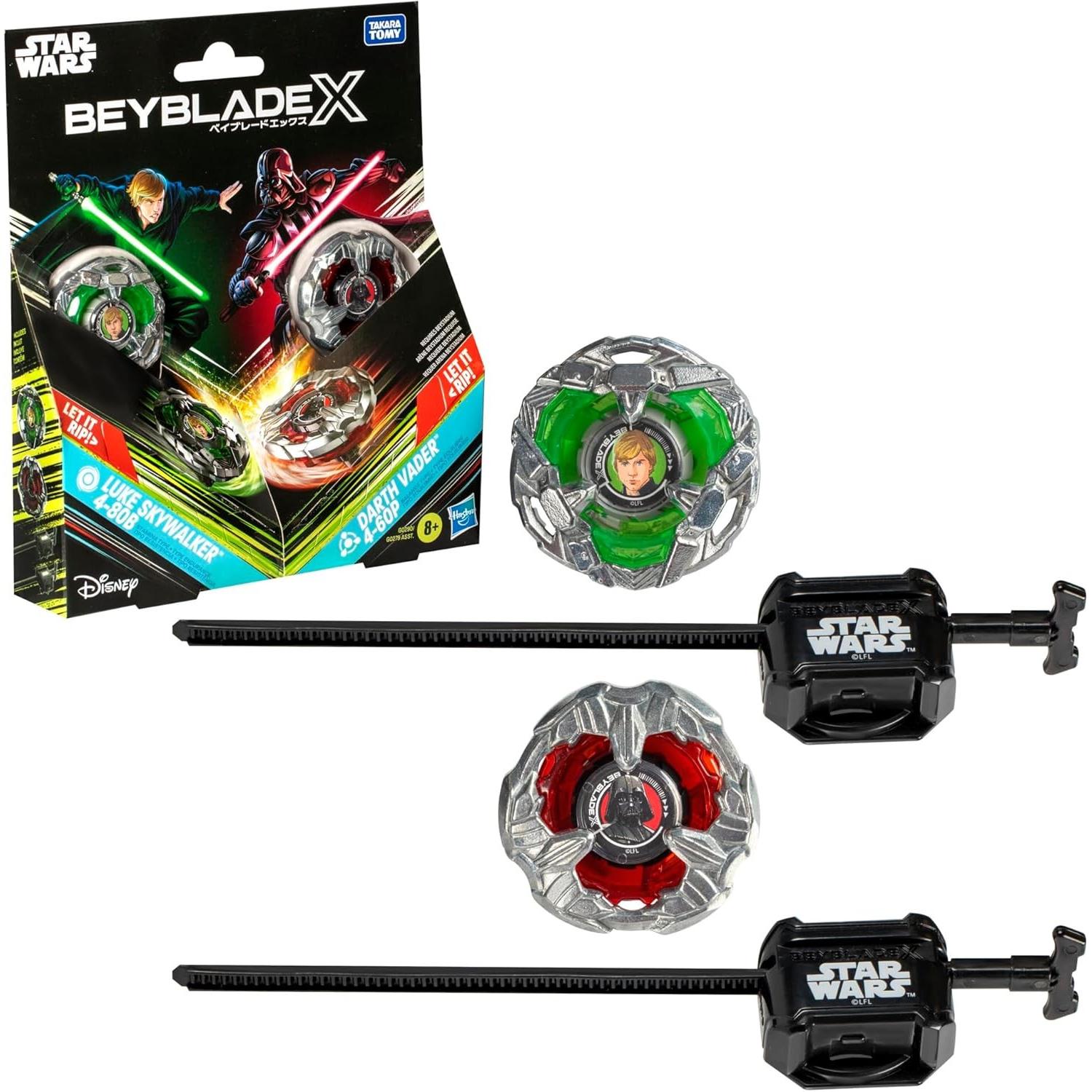 Hasbro Beyblade X e Star Wars Collab Luke Skywalker 4-80B vs. Darth Vader 4-60B Multipack, Set (Inglese)
