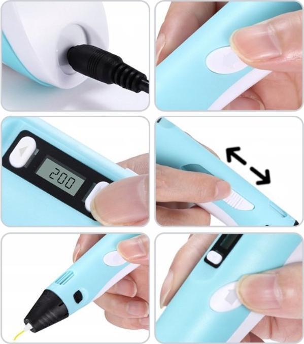 Produktbild Extralink Smart Life Dlugopis 3d Pen Czarno-Czerwony