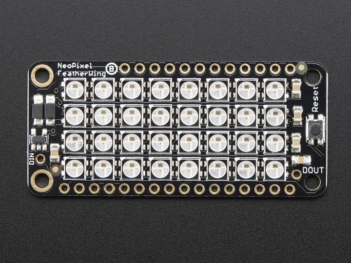 Image du produit Adafruit NeoPixel FeatherWing 4x8 RGB LED Add-on