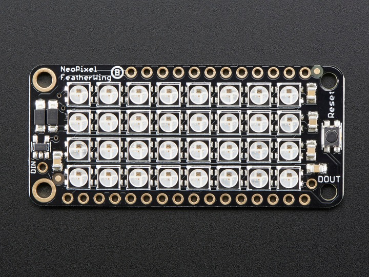 Actual product image Adafruit NeoPixel FeatherWing 4x8 RGB LED Add-on