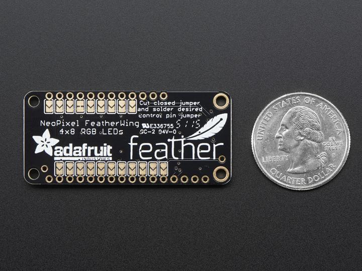 Image du produit Adafruit NeoPixel FeatherWing 4x8 RGB LED Add-on