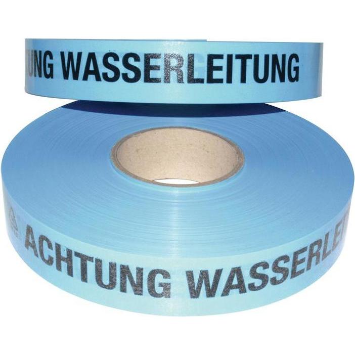 Multicoll, Klebeband, Trassenwarnband Aufdruck Achtung Wasserleitung Breite 40 mm Länge 250 m blau (40 mm)
