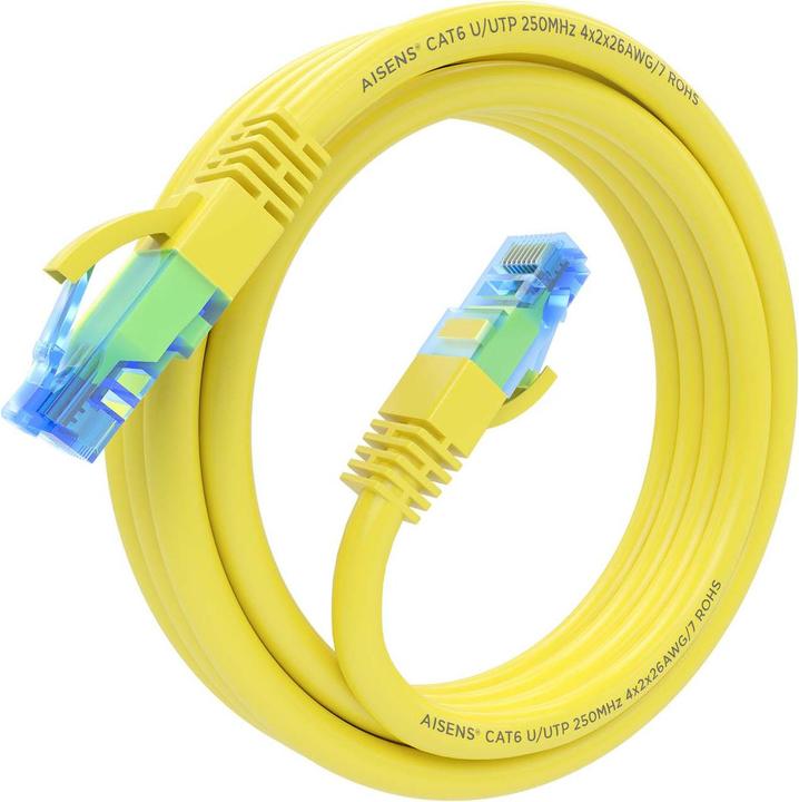 Actual product image Aisens CABLE RED LATIGUILLO RJ45 CAT.6 UTP AWG26 CCA AMARILLO 3.0M (U/UTP, CAT6, 3 m)