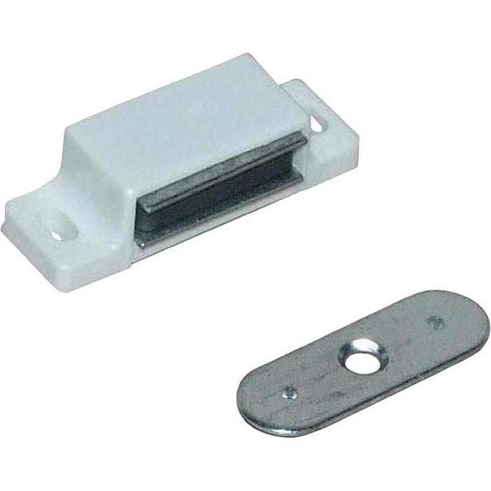 BMB, Türbeschlag + Scharnier, Magnetschnäpper 4100 Kunststoff weiss 4 kg