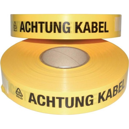 Multicoll, Klebeband, Trassenwarnband Aufdruck Achtung Kabel Breite 40 mm Länge 250 m gelb (40 mm, 250 m, 1 Stück)