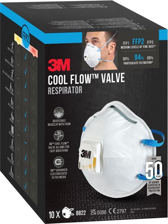 Image du produit 3M Masque de protection respiratoire 8822 (FFP2, 10 x)