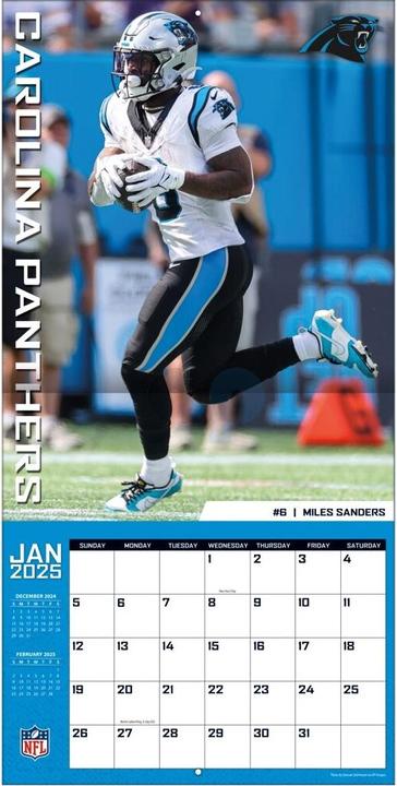 Image du produit NFL - Carolina Panthers - Calendrier mural de l'équipe 30,5 x 30,5 cm 2025 (30,5 x 30,5 cm, Français, Italien, Espagnol, Allemand, Anglais)