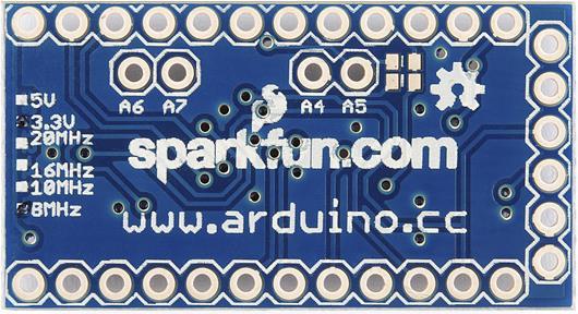 Actual product image SparkFun Arduino Pro Mini 328 3.3V/8Mhz (Steering)