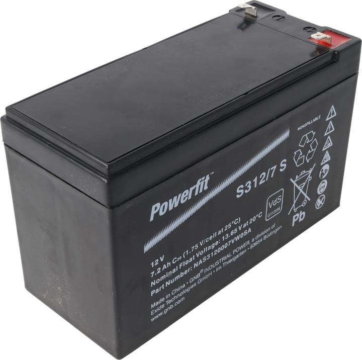 Produktbild Exide Powerfit S312/7 S Blei Akku, Anschluss 4,8, VDS Zulassung (12 V, 7.20 Ah)