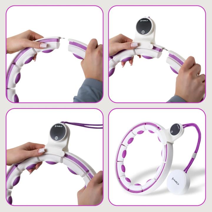 Produktbild HMS Hhm17 Hula Hoop Weiss/Violett Mit Magneten Und Gewicht + Zähler (100 cm, 1200 g)